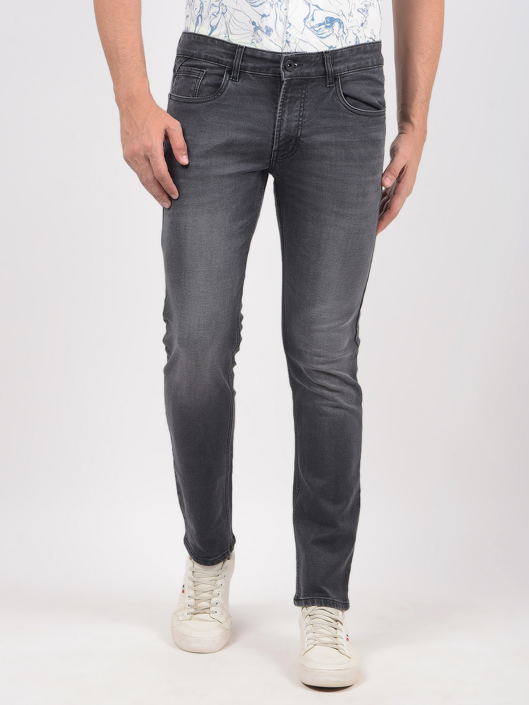 Numero Uno Men Solid Grey Jeans